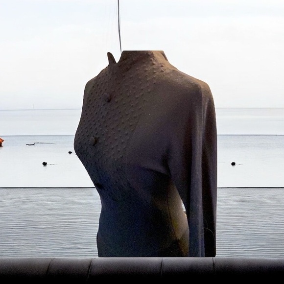 Vintage LILLIE RUBIN Black Wool Designer Dress.  Never Worn   size Small - Picture 7 of 14